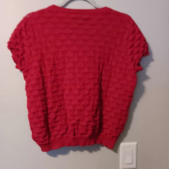 ModCloth Red Short-Sleeve Textured Knit Top - Picture 4 of 12